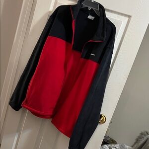Columbia Two-Tone Red and Black Jacket with zipper pockets